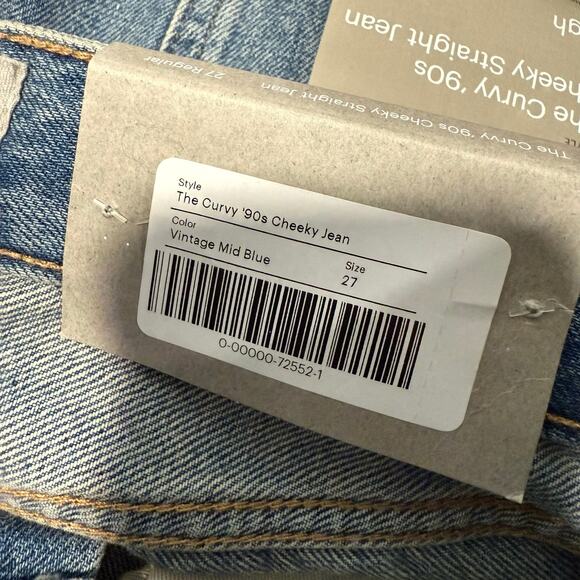 Everlane Women's Jeans The Curvy 90s Cheeky Straight NEW NWT 27 Vintage Mid Blue - Picture 8 of 9
